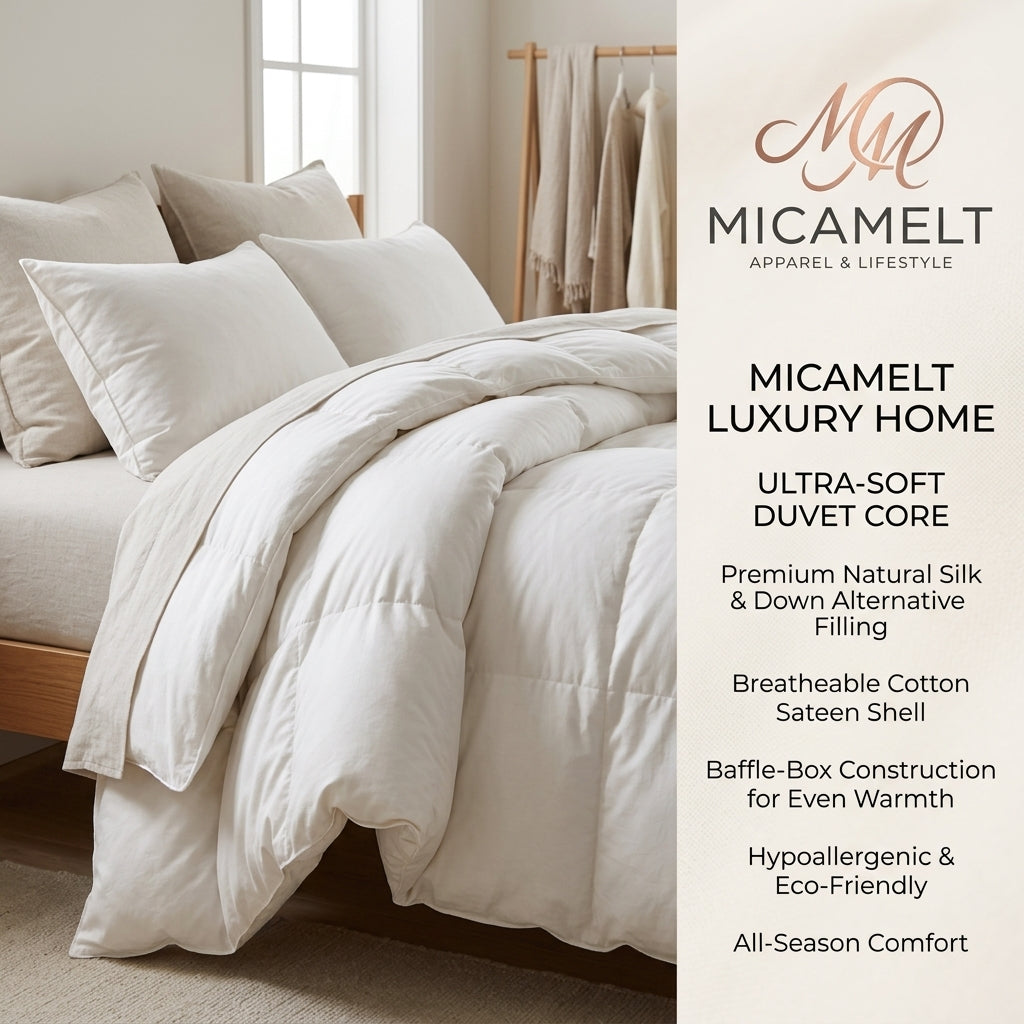 MicaMelt™ Soft-Blend All-Season Comforter (with 8-Corner Loops & Cloud-Stitch Box Pattern)