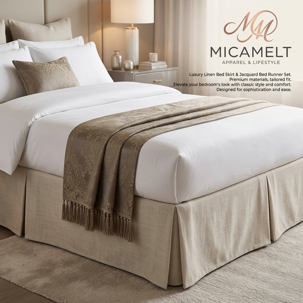 MicaMelt™ Soft-Blend Dust-Proof Bed Skirt (with Easy-Fit Elastic Band & Anti-Fray Ribbed Edge)